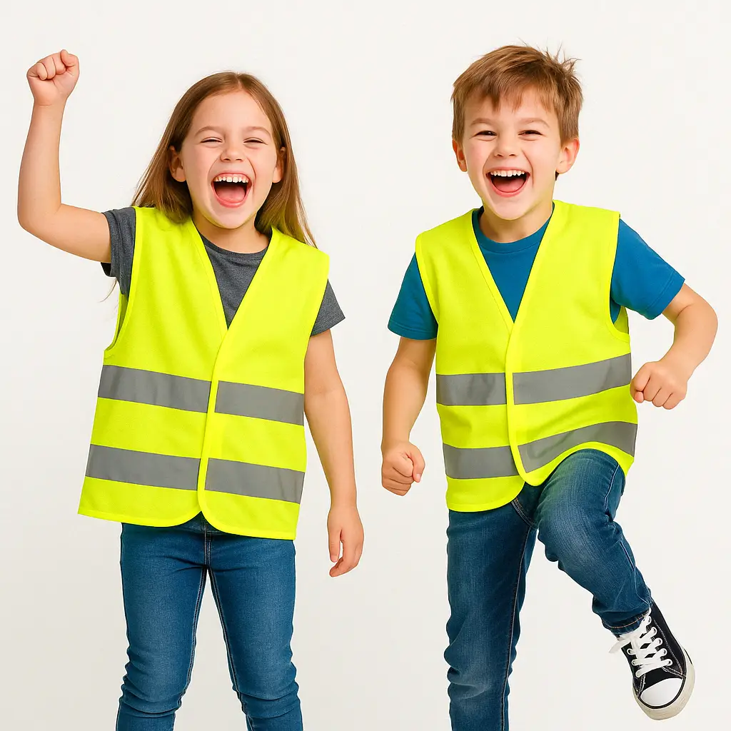 kamizelka odblaskowa dziecięca na rzepy żółta