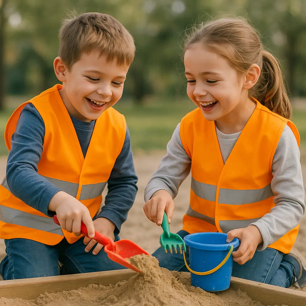 kamizelki odblaskowe dla dzieci pomarańczowe